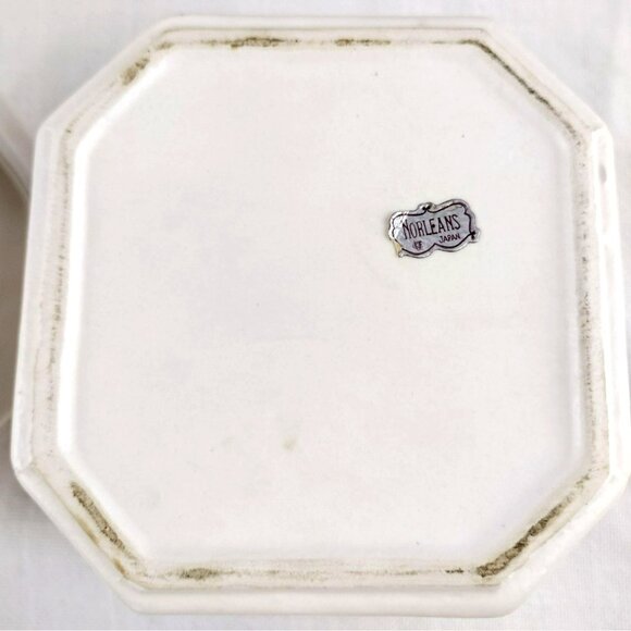 Norleans Covered Sugar Bowl Lid Japan Grecian Design Decorative Vintage 5.5 Inch - Picture 11 of 12